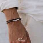 دستبند بافت چرم دو دور با قفل دکمه ای کد MS1003 - Image 7