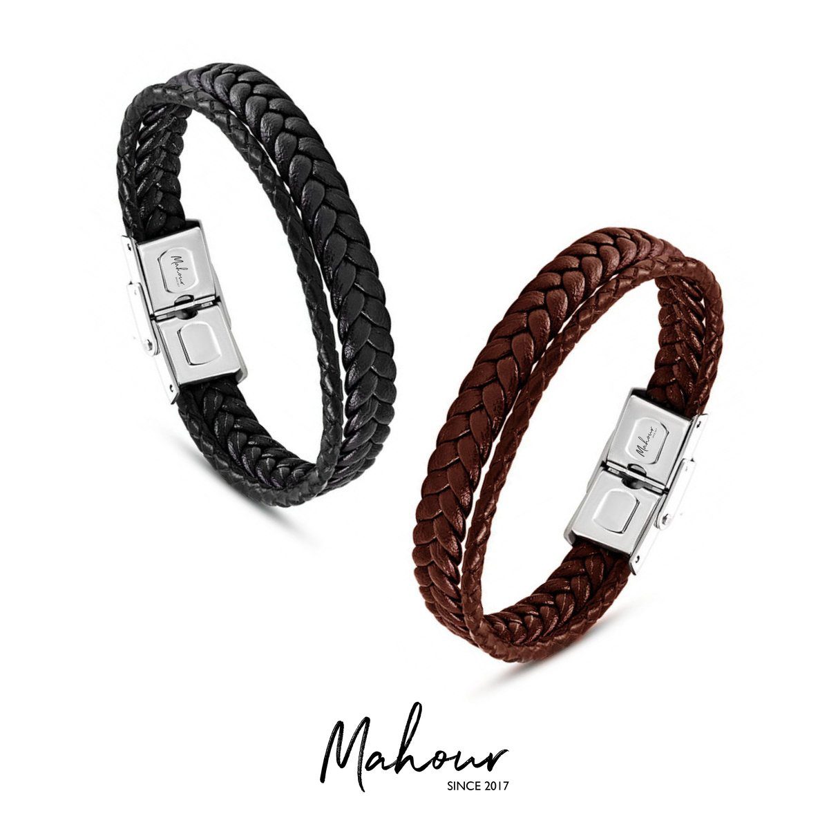 MS1031-1 دستبند بافت چرم مردانه کد MS1031 - Image 1