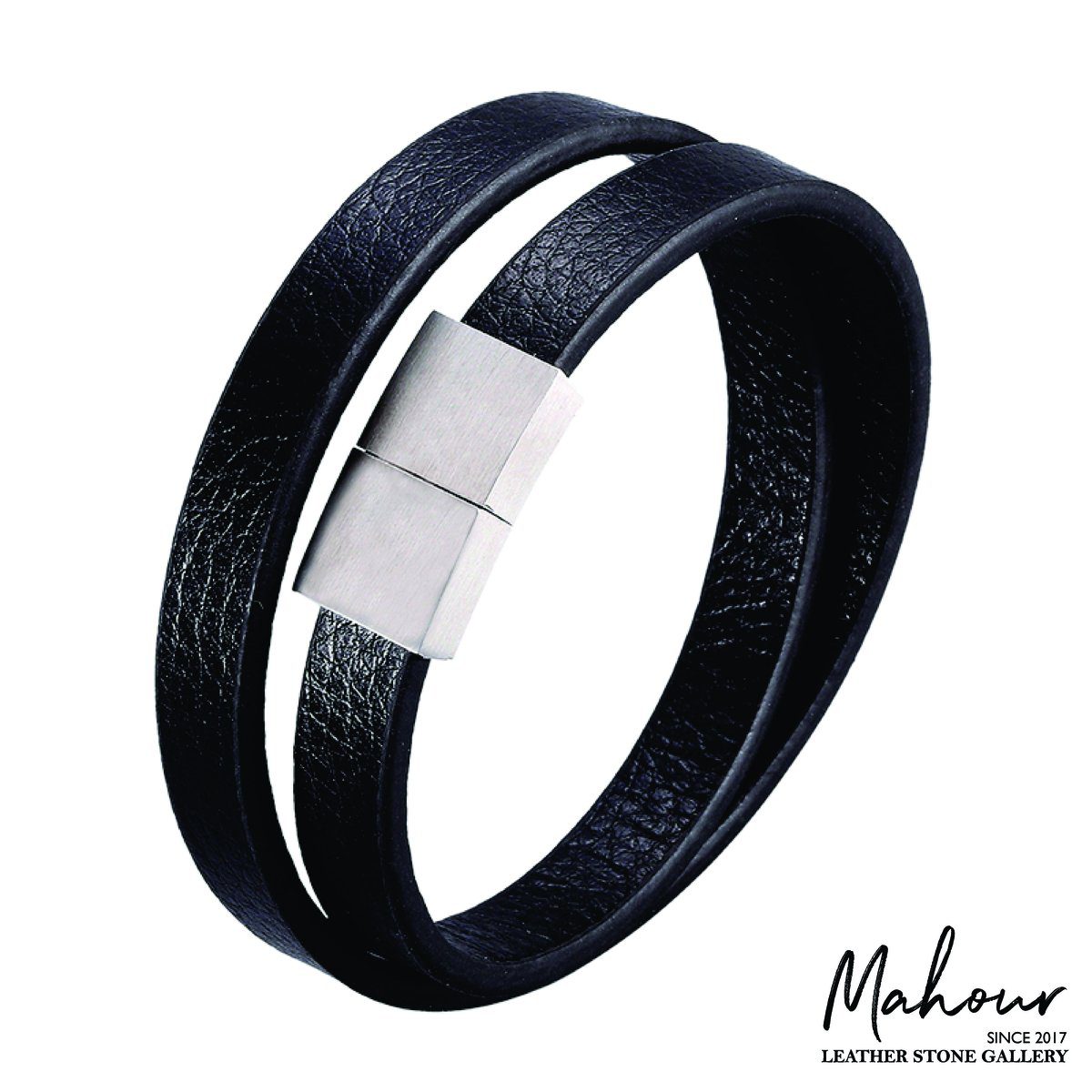 MS1045-1 دستبند چرم دو دور مردانه کد MS1045 - Image 1