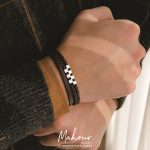 دستبند چرم و نقره مردانه کد MSAB700 - Image 3
