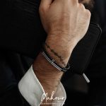 دستبند چرم و نقره مردانه کد MSAE100 - Image 2