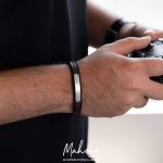 دستبند چرم و نقره مردانه کد MSC600 - Image 2