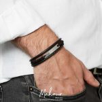دستبند چرم نقره مردانه کد MSU200 - Image 2
