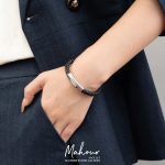 دستبند چرم بافت زنانه قفل دکمه ای کد WS1001 - Image 15