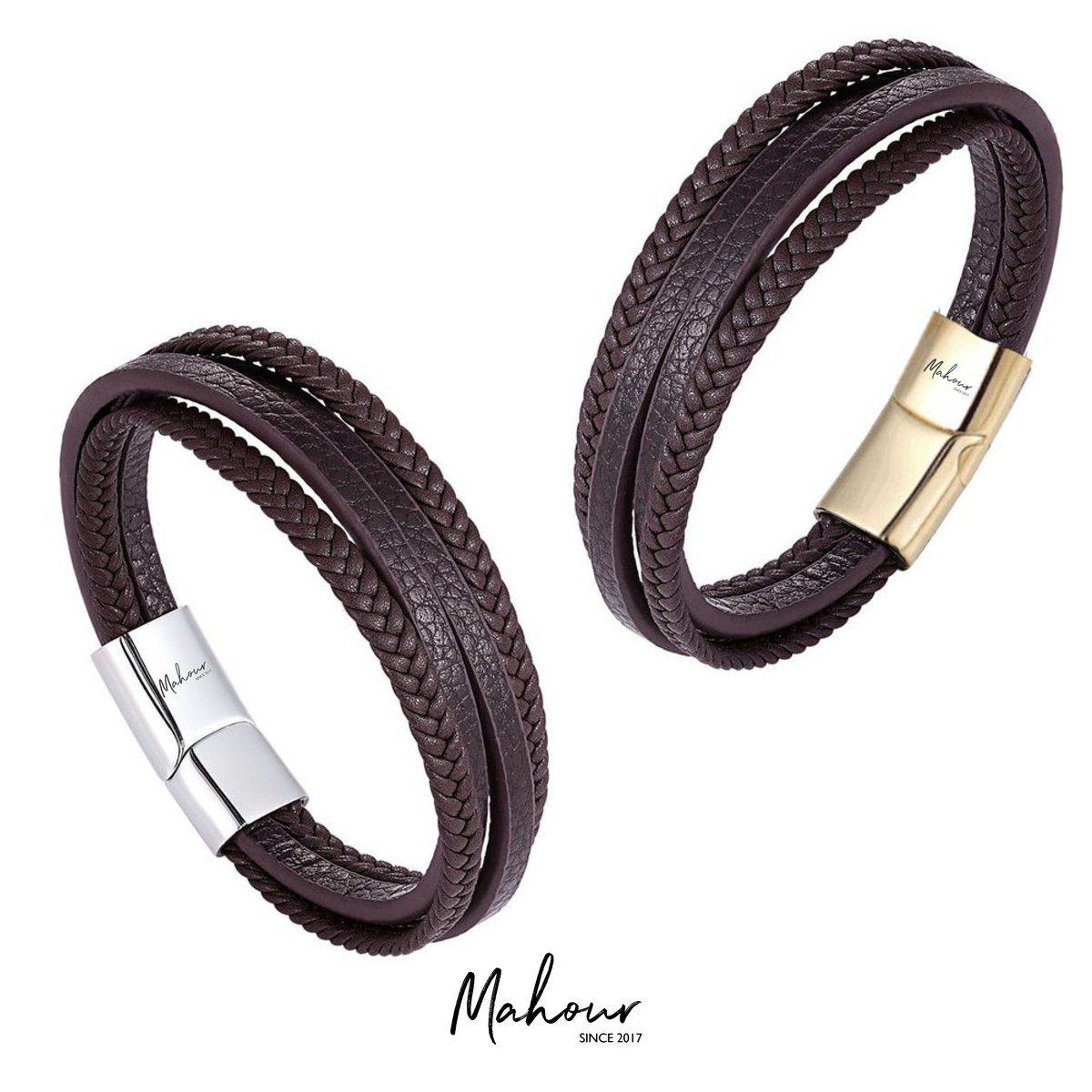 WS1008-1 دستبند چرم زنانه با قفل مگنتی کد WS1008 - Image 1