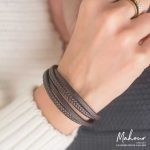 دستبند چرم زنانه با قفل مگنتی کد WS1008 - Image 2